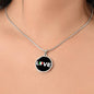 Italian Love With Black Circle Pendant Necklace