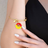 Sicilian Flag With Circle Charm Bangle in Gold - SALE
