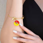 Gold Sicilian Flag With Circle Charm Bangle