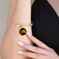 Sicilian Princess With Circle Charm Bangle in Gold & Stainless Steel