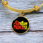 Sicilian Princess With Circle Charm Bangle in Gold & Stainless Steel