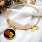 Sicilian Princess With Circle Charm Bangle in Gold & Stainless Steel