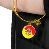 Sicilian Flag With Circle Charm Bangle in Gold - SALE