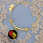 Sicilian Princess With Circle Charm Bangle in Gold & Stainless Steel
