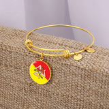 Sicilian Flag With Circle Charm Bangle in Gold - SALE
