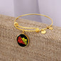 Sicilian Princess With Circle Charm Bangle in Gold & Stainless Steel