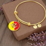 Sicilian Flag With Circle Charm Bangle in Gold - SALE