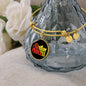 Sicilian Princess With Circle Charm Bangle in Gold & Stainless Steel