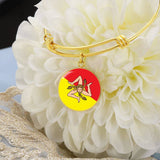 Sicilian Flag With Circle Charm Bangle in Gold - SALE