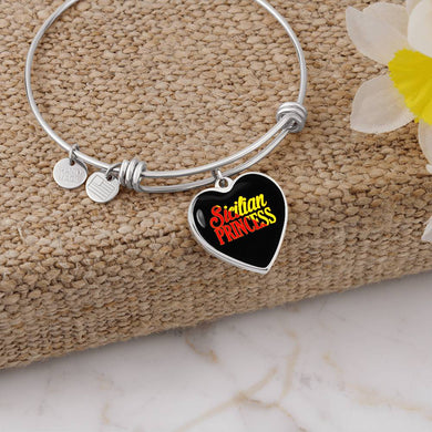 Sicilian Princess Heart Charm Bangle