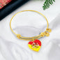 Sicilian Flag with Heart Charm Bangle in Stainless Steel & Gold option