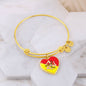 Sicilian Flag with Heart Charm Bangle in Stainless Steel & Gold option