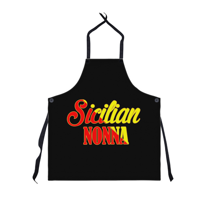 Sicilian Nonna Apron Black 27"x30"