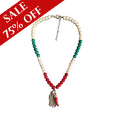 Italy Themed Silver Stone Beaded Necklace (75% OFF)
