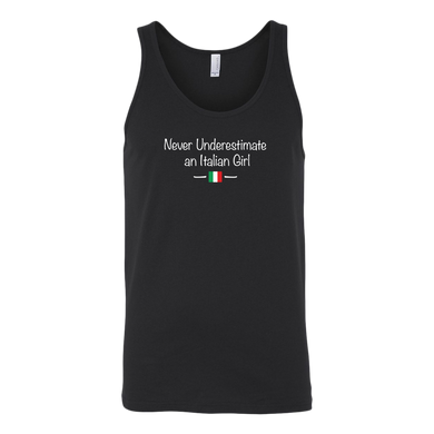 Never Underestimate an Italian Girl Canvas Women's Tank