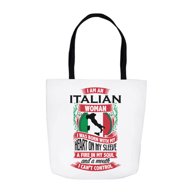 Italian Woman Tote Bag - White