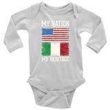 Italian My Nation Long Sleeve Baby Onesie