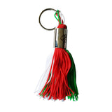 Italian Flag 6" Tassel Keychain with Ciao Bella Engraving