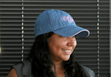 Ciao Bella Denim Baseball Cap with Pink Embroidery