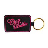 Ciao Bella Keychain - Black with Pink Embroidery