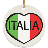 SUBORNC Ceramic Circle Ornament - Italia Heart