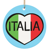 SUBORNC Ceramic Circle Ornament - Italia Heart