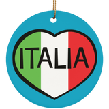 SUBORNC Ceramic Circle Ornament - Italia Heart