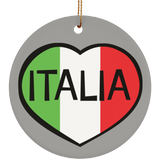 SUBORNC Ceramic Circle Ornament - Italia Heart