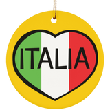 SUBORNC Ceramic Circle Ornament - Italia Heart