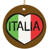 SUBORNC Ceramic Circle Ornament - Italia Heart