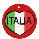 SUBORNC Ceramic Circle Ornament - Italia Heart