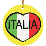 SUBORNC Ceramic Circle Ornament - Italia Heart