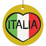 SUBORNC Ceramic Circle Ornament - Italia Heart