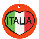 SUBORNC Ceramic Circle Ornament - Italia Heart