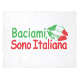 Kiss Me I'm Italian Fleece Blanket