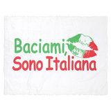 Kiss Me I'm Italian Fleece Blanket