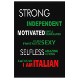 I am Italian Canvas Wall Art Portrait