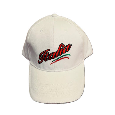 Italia White Baseball Cap
