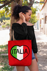 Italia Heart Tote Bag - Red