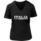 Italian Shirts- Women’s Italy V-Neck T-Shirt Style with Italia Design
