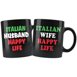 Italian Husband & Wife Happy Life 11oz Combo Mug