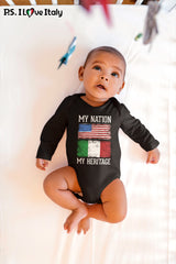 Italian My Nation Long Sleeve Baby Onesie