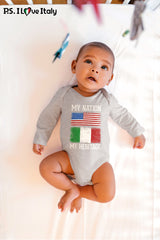 Italian My Nation Long Sleeve Baby Onesie