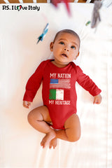 Italian My Nation Long Sleeve Baby Onesie