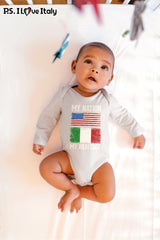 Italian My Nation Long Sleeve Baby Onesie