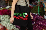 Kiss Me I'm Italian Tote Bag - Black