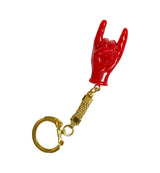 Malocchio Keychain - Red with Gold Ribbon Chain