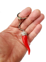 Red Horn Keychain Silver on hand