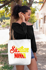 Sicilian Nonna Tote Bag - White