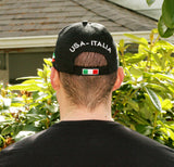 US / Italia Flags Baseball Cap in Black